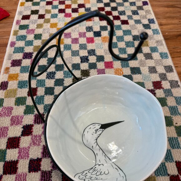 GEMMA ORKIN ⭐️ WEST ELM 11” Serving Bowl Pasta Bowl w Wrought Iron Frame - Picture 5 of 6